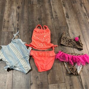 Baby Girl Swimsuit Lot 18m-2T Mixed Brands Lot Of 3